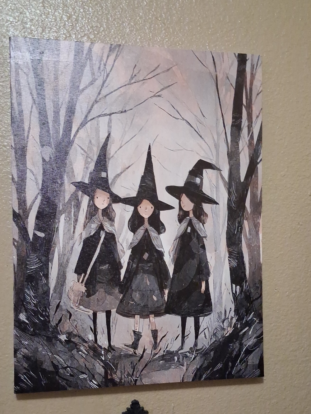 Framed Canvas Wall Art 3 Witches